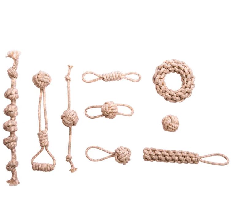 The Nokura Rope Set — 9-Piece Natural Cotton Play for Dogs